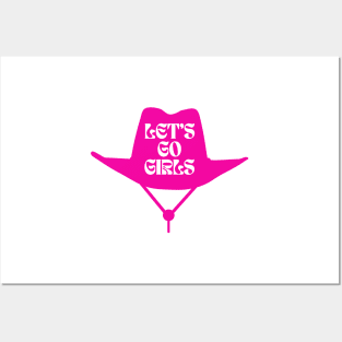 Let’s Go Girls Pink Cowgirl Hat Posters and Art